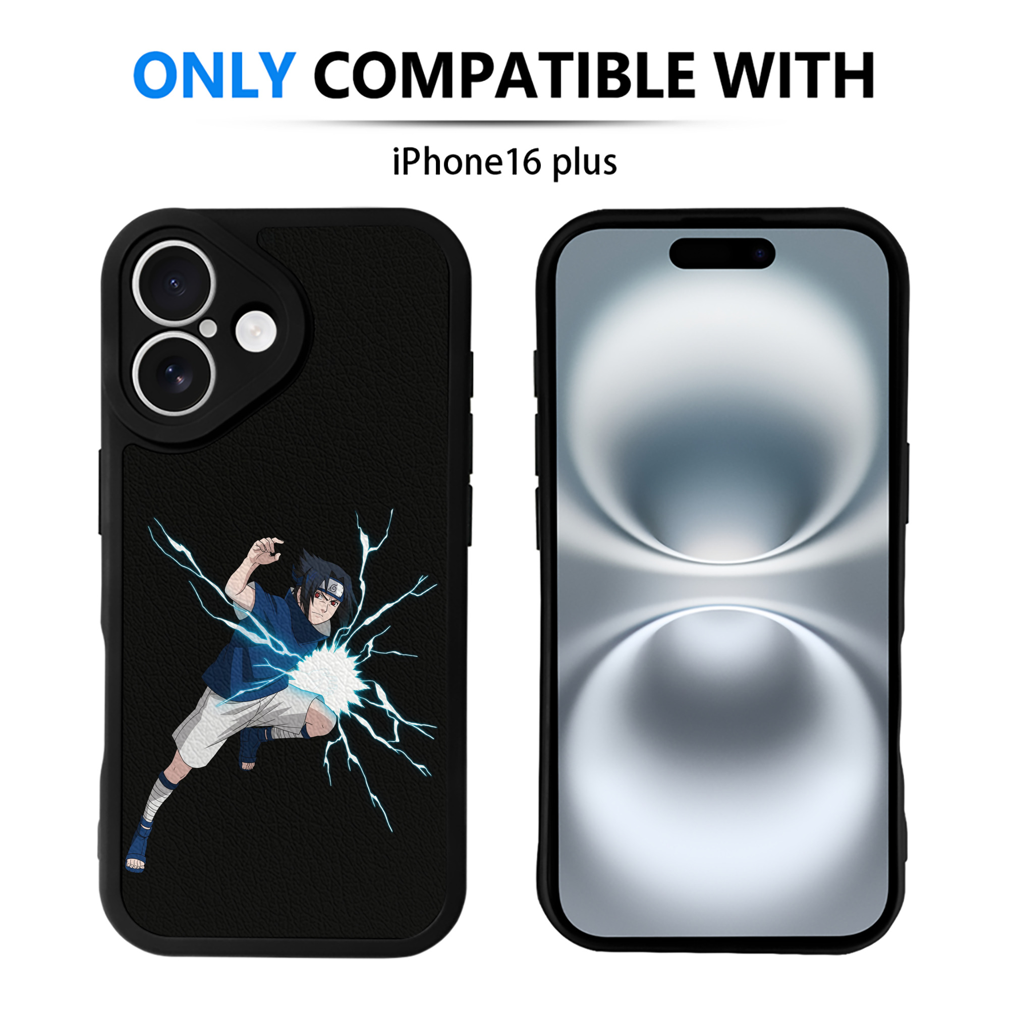（画像用） NARUTO -ナルト- うちは サスケ Uchiha Sasuke 【iPhone 16シリーズ対応】シリコンスマホケース（レザー調） 材質：シリコン
